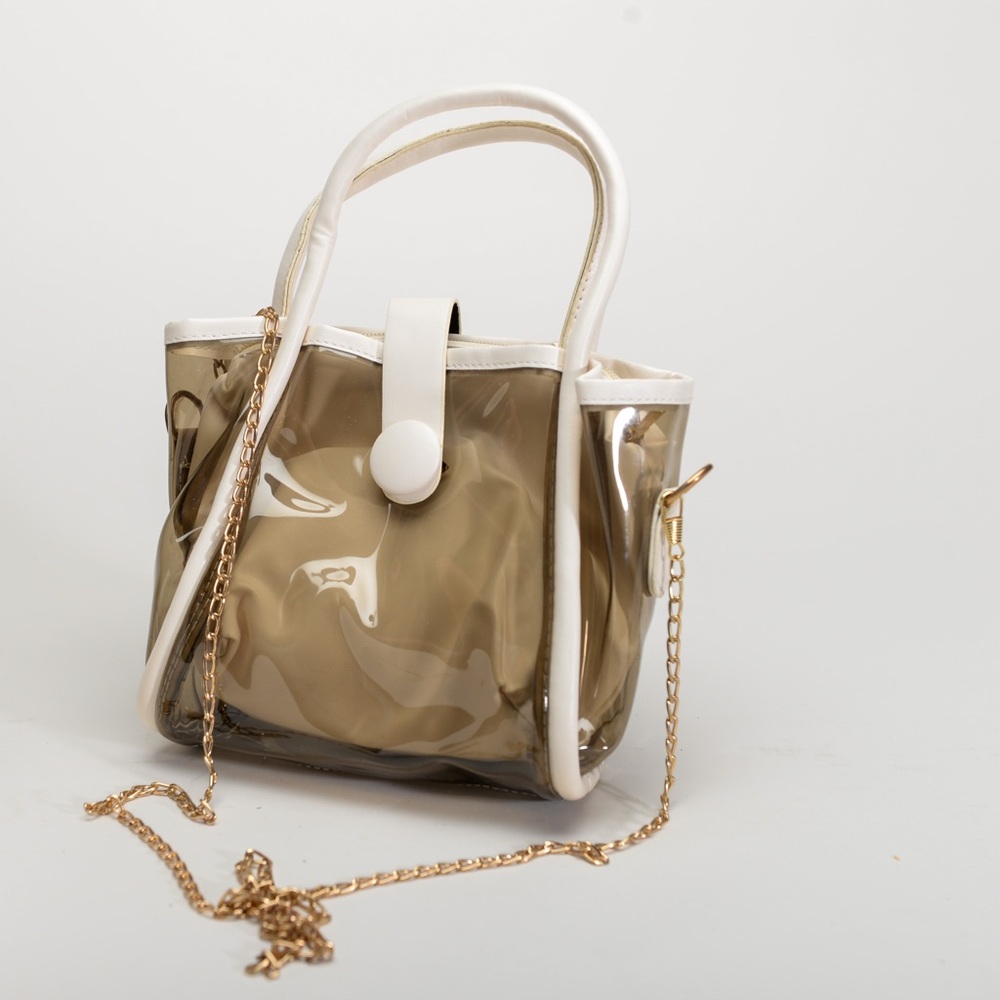 Transparent Black and White Women's Handbag